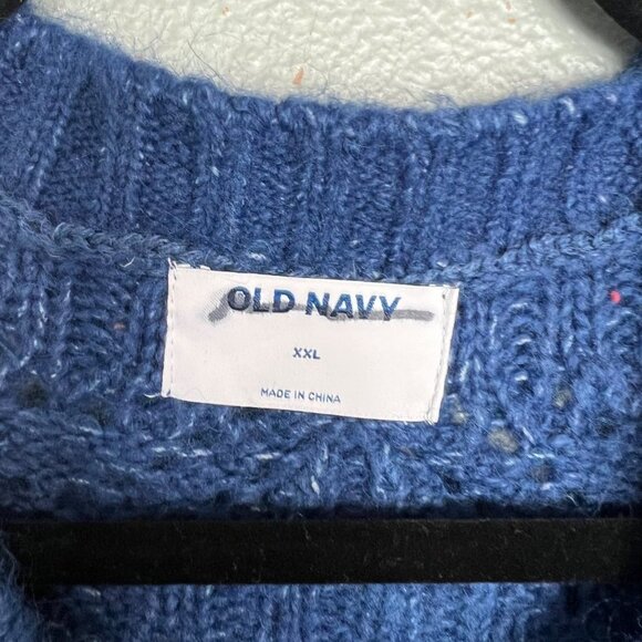 NWOT Old Navy Blue Pointelle Knit Ruffle Sleeve Sweater Plus Size XXL - Picture 3 of 9